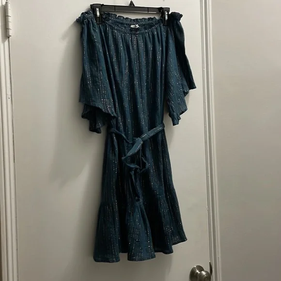 Dresses | Teal And Rose Gold Off The Shoulder Dress With Optional Belt |  Poshmark